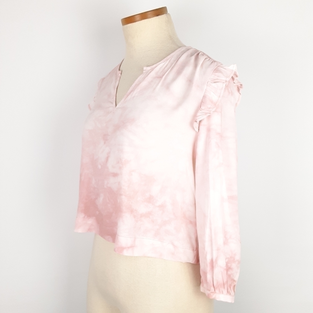 NWT Madewell Tie Dye Ruffle Shoulder Top XXS - Picture 4 of 12